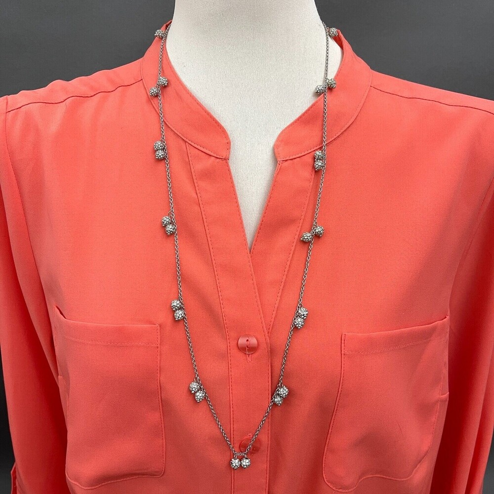 Silver-tone Rhinestones‎ Chain Women's Fashion Necklace NWOT